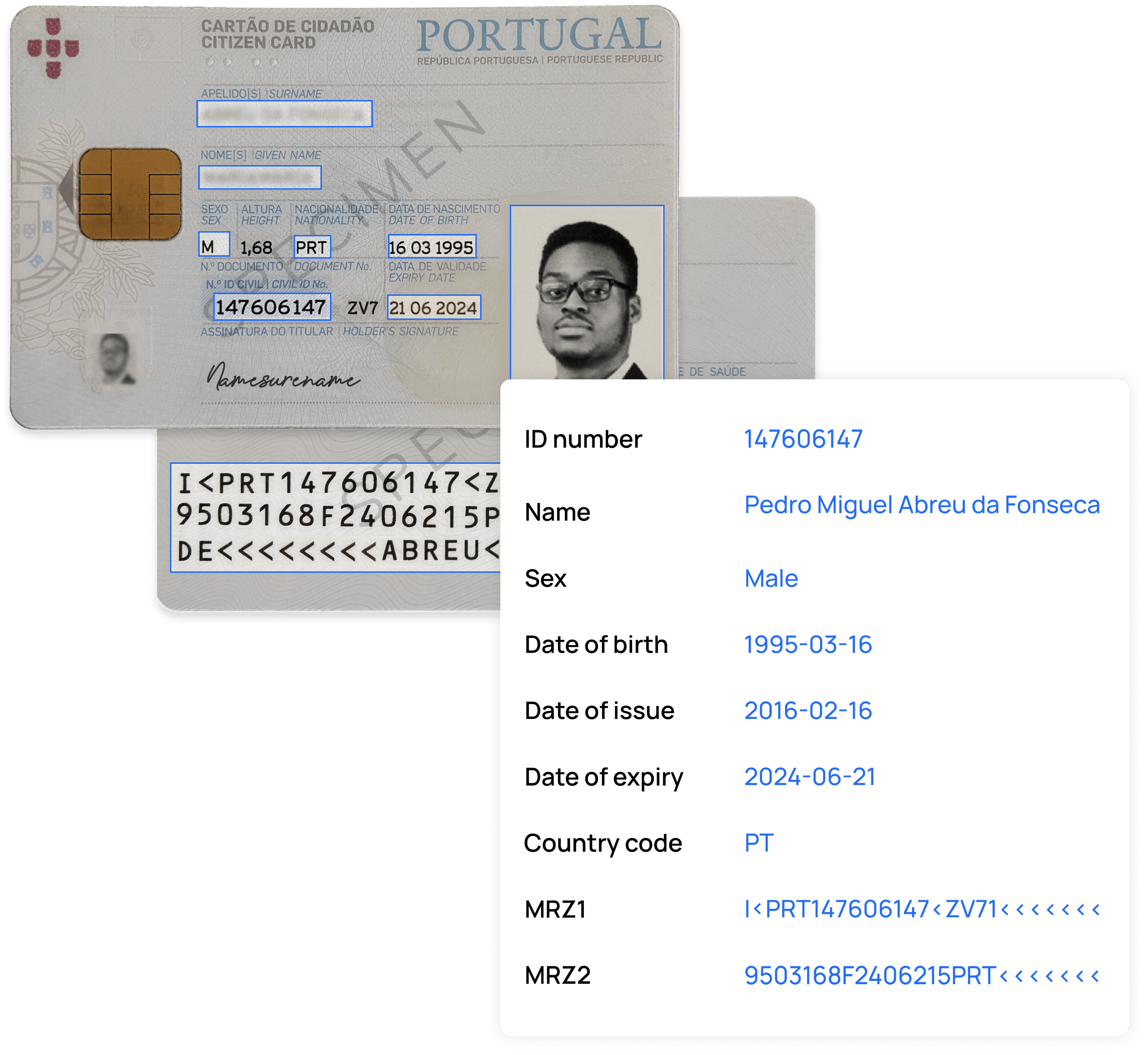Data extraction from ID documents